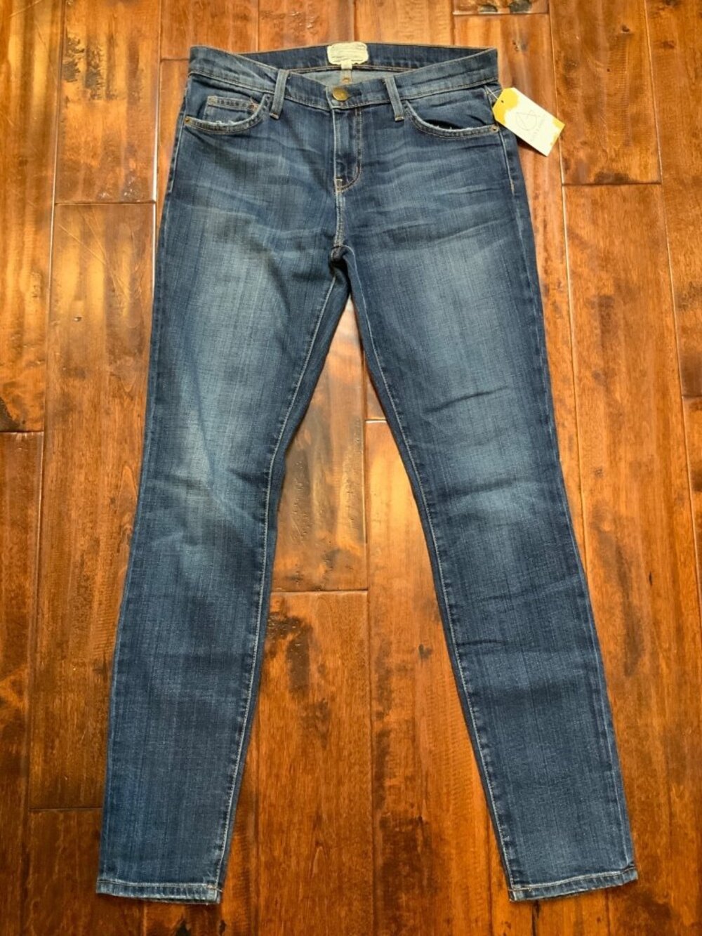 Current/Elliott Medium Wash Blue The Ankle Skinny Loved Blue Jeans, Size 28